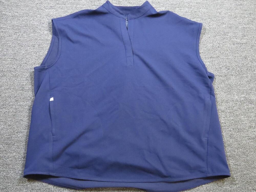FIGS Tank Top Mens XL Blue Technical Collection Sleeveless Mock Neck Pockets